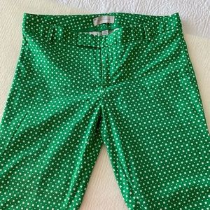 Green Checkered Crop Pants